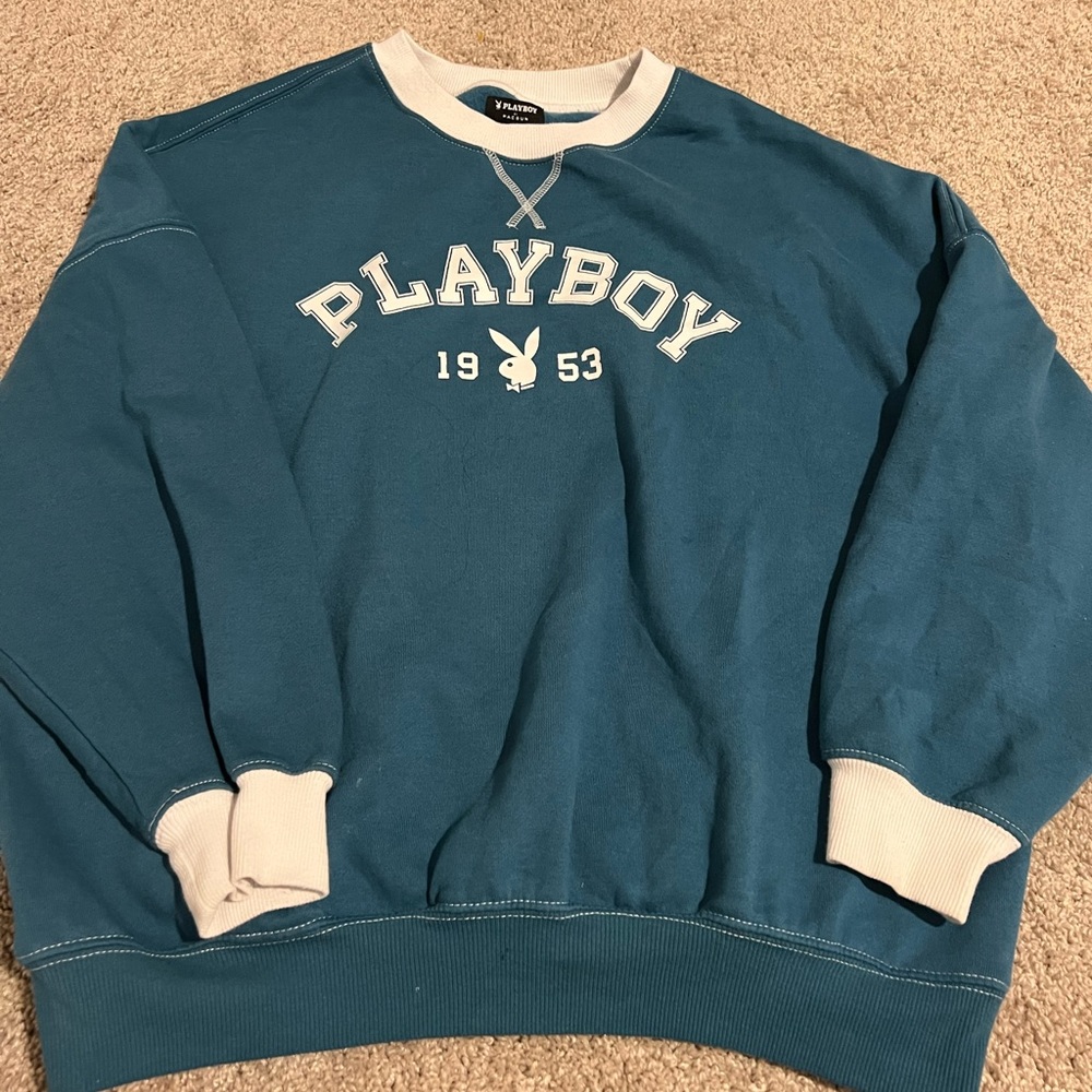 Playboy hoodie from pacsun size xs teal and white